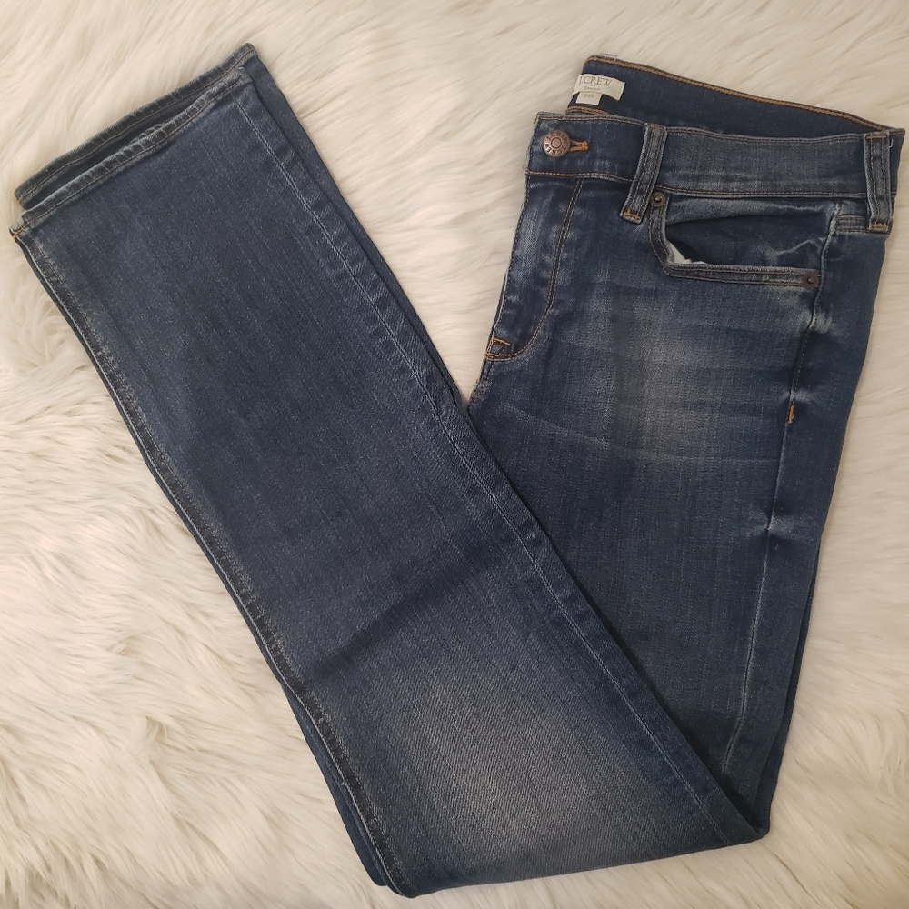 J Crew Mid-rise Straight Leg Jeans - Dark Wash